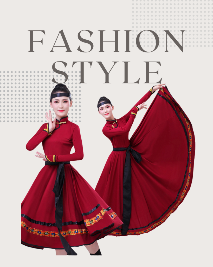 Mongolian Chopstick Dance Costume with Embroidery