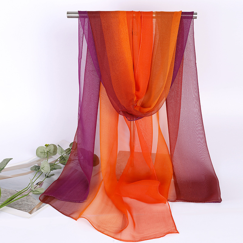 Vibrant tangerine orange chiffon scarf