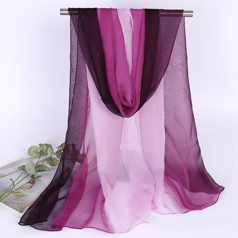 Purple ombre lightweight chiffon scarf