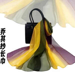 Lightweight Ombre Chiffon Scarf | Sheer Gradient Color Shawl | Versatile Wrap for Women