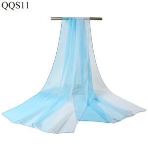 Sky blue sheer chiffon scarf