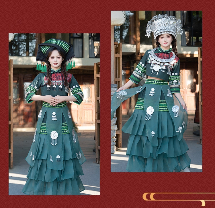 Traditional-inspired adult stage dance costume details
