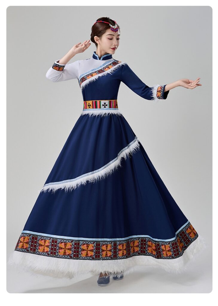 Colorful adult Mongolian stage performance costume